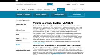 Vendor Exchange System (VENDEX) - NYC.gov