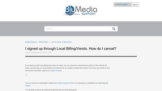 I signed up through Local Billing/Vendo. How do I cancel? – BluMedia ...