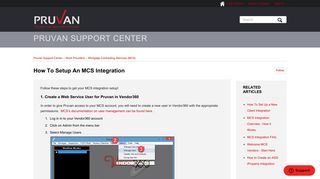 How To Setup an MCS Integration – Pruvan Support Center