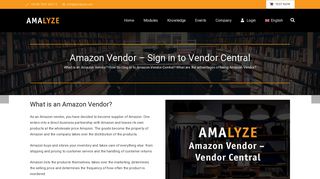 Amazon Vendor – Sign in to Vendor Central – AMALYZE