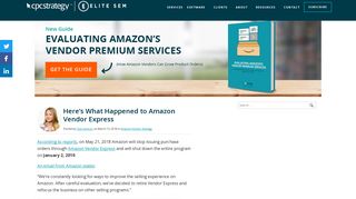 Here's What Happened to Amazon Vendor Express - CPC Strategy