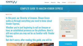 Complete Guide to Amazon Vendor Express - Ignite Visibility