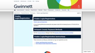 Vendor Login/Registration | Gwinnett County