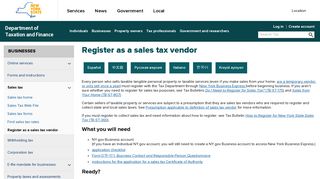 Register as a sales tax vendor - Department of Taxation and Finance