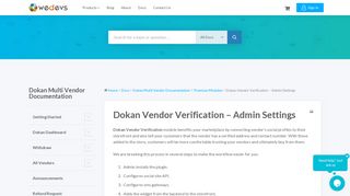 Dokan Vendor Verification Documentation - Admin Settings - weDevs
