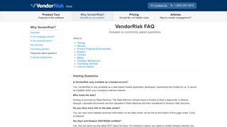 FAQs About Our Web-Based Vendor Management ... - VendorRisk