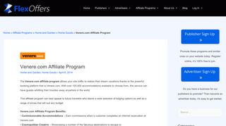 Venere.com Affiliate Program | FlexOffers.com Affiliate Programs