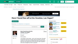 Have I found free wifi at the Venetian, Las Vegas? - Las Vegas ...