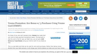 Venmo Promotion: $10 Bonus w/ 3 Purchases Using Venmo Card