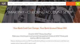 SmartPay - Checking Account Setup - VENT Fitness