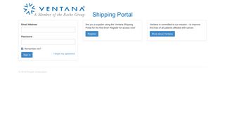 Ventana Shipping Portal: Log In