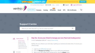 Step Two: Access your cPanel to manage your ... - VentraIP Australia