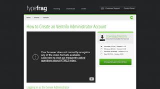 How to Create an Ventrilo Administrator Account | TypeFrag.com