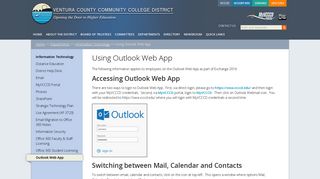 Using Outlook Web App | Ventura County Community College District