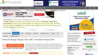 Ventura Brokerage Charges, Plans, Demat AMC, Pricing ... - Chittorgarh