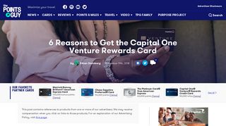 6 Reasons to Get the Capital One Venture Rewards Card - The Points ...