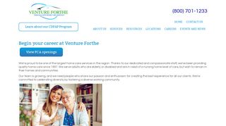 Careers - Venture Forthe, Inc. - Licensed Home Care Services Agency
