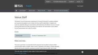 Venue Staff | British Council