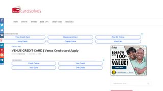 VENUS CREDIT CARD | Venus Credit card Apply - Cardsolves.com