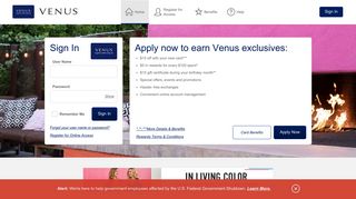 Venus Credit Card - Manage your account - Comenity