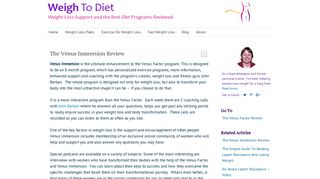 The Venus Immersion Review - weight loss diet