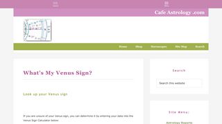 What's My Venus Sign? - Cafe Astrology .com