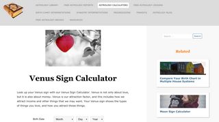 Venus Sign Calculator - Astrology Library