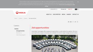 Job Opportunities Veolia Water Technologies