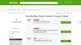 20% off Vera Bradley Coupons, Promo Codes & Deals 2019 - Groupon