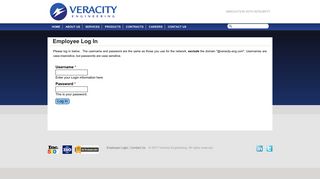 Employee Log In | Veracity Engineering