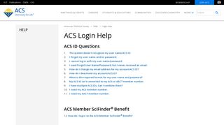 ACS Login Help - American Chemical Society