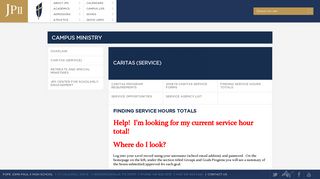 Finding Service Hours Totals - JPII