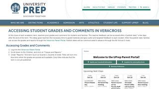 Accessing Student Grades and Comments in Veracross - University Prep