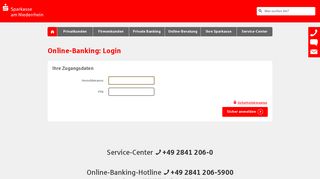 Login Online-Banking - Sparkasse am Niederrhein