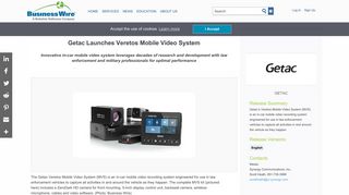 Getac Launches Veretos Mobile Video System | Business Wire