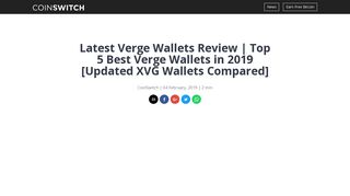 Top 5 Best Verge Wallets in 2019 [Updated XVG Wallets Compared]