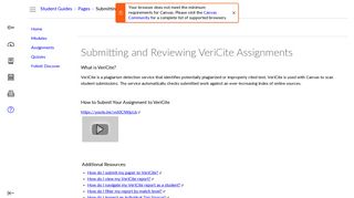 Submitting and Reviewing VeriCite Assignments: Student Guides and ...