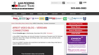 APBOT Video Blog - Veridian Connections - Ajax-Pickering Board of ...