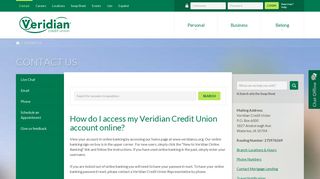 How do I access my Veridian Credit Union account online? - Veridian