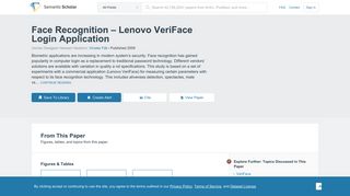 Face Recognition – Lenovo VeriFace Login Application - Semantic ...
