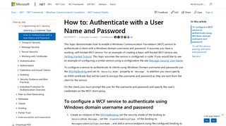 How to: Authenticate with a User Name and Password | Microsoft Docs