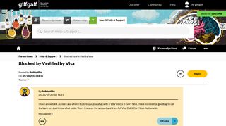 Blocked by Verified by Visa - The giffgaff community