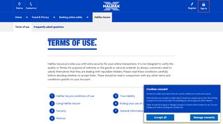Halifax UK | Security and Privacy | Secure | Terms of Use