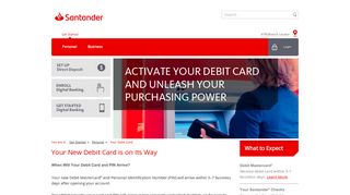 Activate Your New Debit Card | Santander Bank