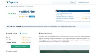 Verified First Reviews and Pricing - 2019 - Capterra