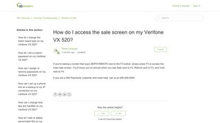 How do I access the sale screen on my Verifone VX 520? – 360 ...