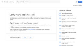 Verify your Google Account - Google Account Help - Google Support