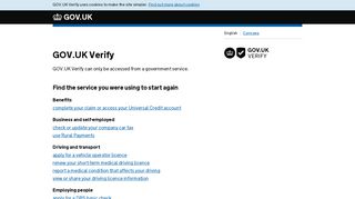 Sign in with GOV.UK Verify
