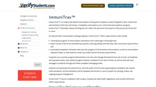 ImmuniTrax™ | Verify Students