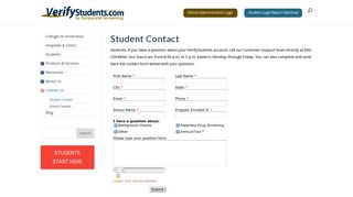 Student Contact | Verify Students